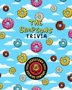 Simpsons trivia poster with graphic of donuts
