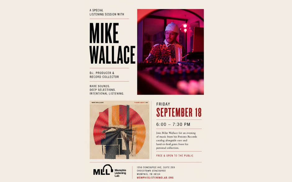 Event Flyer for Listening Session: Mike Wallace.